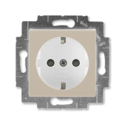 Priza simpla ST cu impamantare cafenie si protectie copii Levit ABB