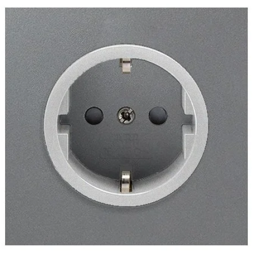 Priza simpla ST cu impamantare otel/titan si protectie copii Neo ABB