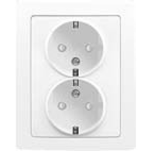 Priza schuko dubla alba incastrata Swing ABB