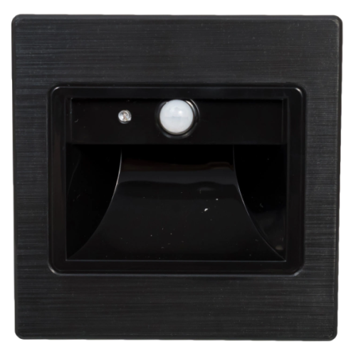 Spot Led Scara Incastrabil ,Hol 1W Negru cu Senzor Prezenta + Senzor Crepuscular Lumina Neutra ,IP20