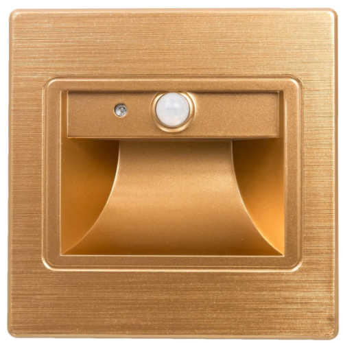 Spot Led Scara Incastrabil , Hol 1W Auriu cu Senzor Prezenta si Senzor Crepuscular Lumina Neutra ,IP20