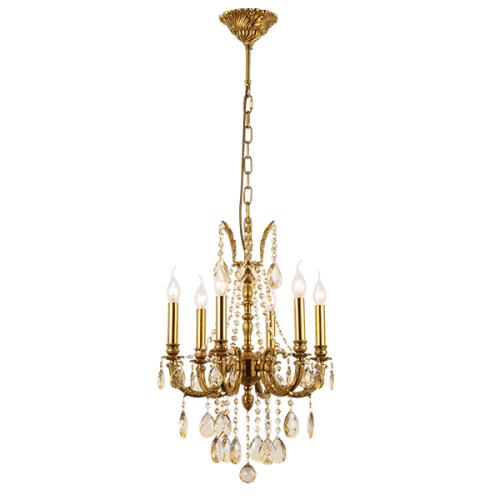 Candelabru 955DARIAN 6XE14 arama/cristale Elmark