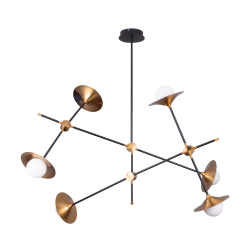 Lustra TROMPETS 6 negru & gold 106000