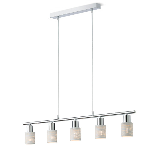 Pendul Vertigo 04-509, 5 x E14, crom + alb, moderna Redo