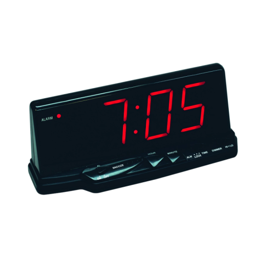 Ceas de masa digital LTC 02, Alarma, Snooze, LED, Negru