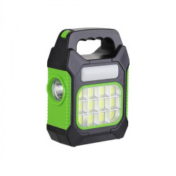 Lanterna de mana multifunctionala LED 10W cu panou solar, USB