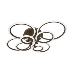 Lustra led cu telecomanda dimabila Eight rings maro