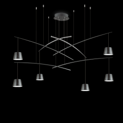 Pendul LED Fish SP6 Nero 196992 Ideal Lux