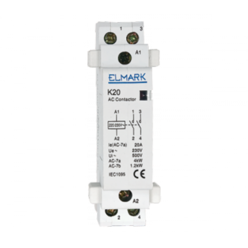 Contactor modular K20 25A 230V 2NO 23013 Elmark