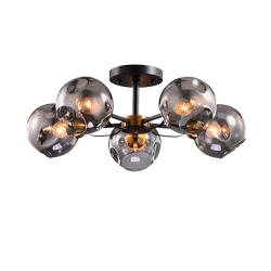 Lustra Ellaria 5 x E27 Negru/Auriu ELMARK