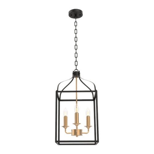 Candelabru Izabel 3 x E14 Negru/Auriu ELMARK