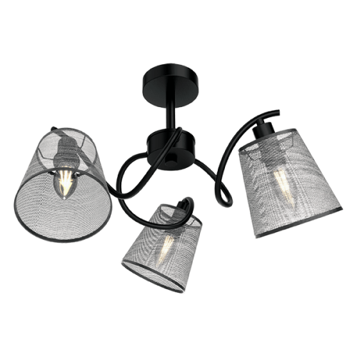 Lustra Jasmine 3 x E14 Negru/Gri ELMARK