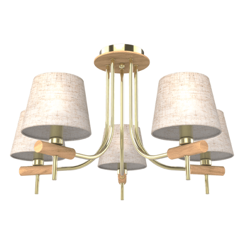 Lustra Jonas 5 x E14 Bej/Auriu ELMARK