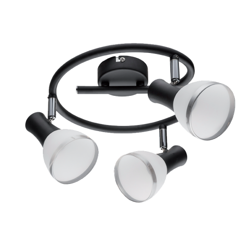 Plafoniera Eddy 3 x E14 Neagra ELMARK