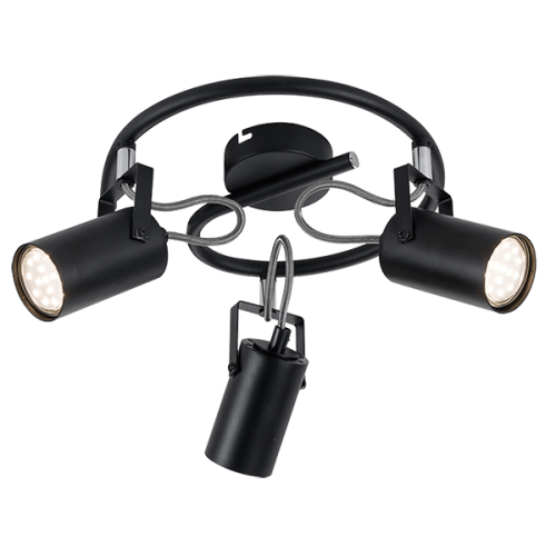 Plafoniera Izzy Black 3 x GU10 ELMARK