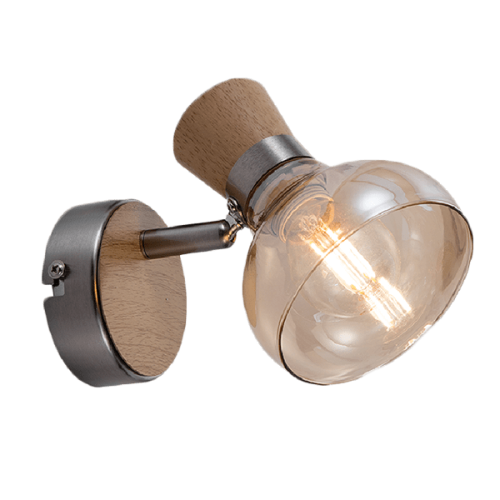 Aplica Addy Lemn 1x E14 Elmark