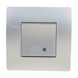 BASIC Intrerupator simplu cu led argintiu  Elmark