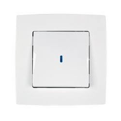 INTRERUPATOR SIMPLU CU LED CITY ALB METALIZAT 190011L ELMARK