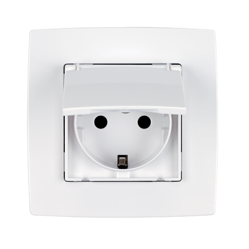 PRIZA GERMANA CITY ALB METALIZAT CU SURUB REZISTENTA LA UMEZEALA 190211D ELMARK