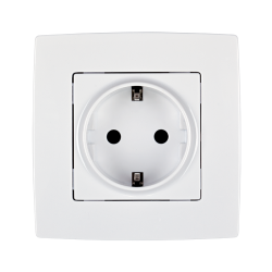 PRIZA GERMANA CITY ALB METALIZAT CU SURUB 190211S ELMARK