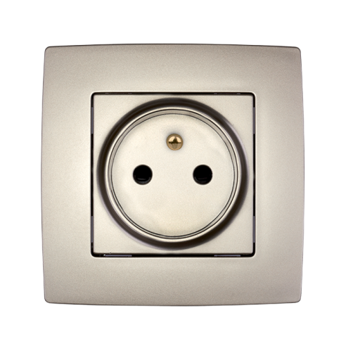 PRIZA FRANCEZA CITY CHAMPAGNE METALIZAT CU SURUB 190212F ELMARK