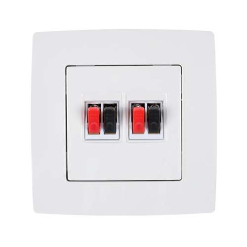 PRIZA DUBLA AUDIO CITY ALB METALIC 190721 ELMARK