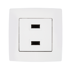 PRIZA DUBLA USB CITY ALB METALIC 190751 ELMARK