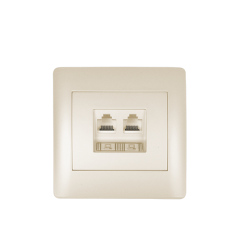 PRIZA TELEFON + PRIZA PC CHAMPAGNE Elmark