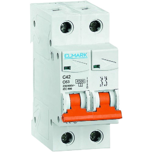 Siguranta automata bipolara 2P 50A C42N 4,5kA Curba C Elmark
