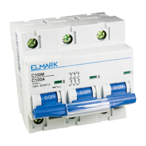 Siguranta automata tripolara 3P 80A C100M 10kA Curba D Elmark