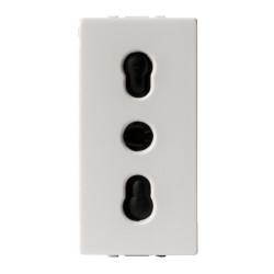 Priza bivalenta alba 16/10A 250V 2P+E Evolve Scame