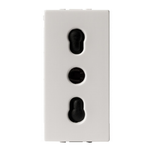 Priza bivalenta alba 16/10A 250V 2P+E Evolve Scame