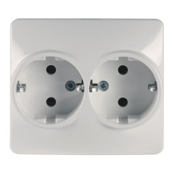 Priza schuko dubla16A alba Scame