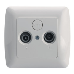 Priza TV+FM terminala alba Scame