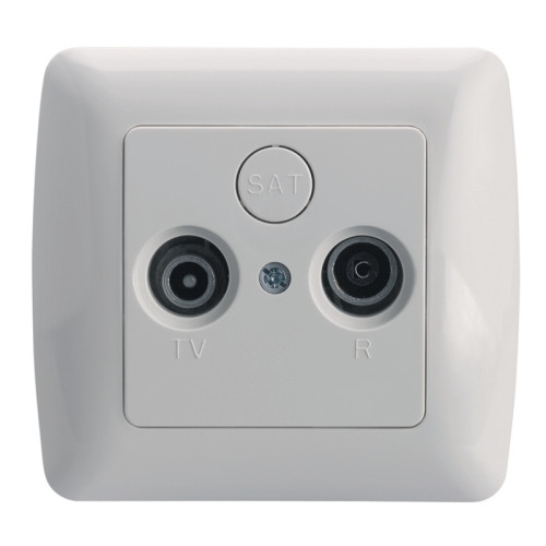 Priza TV+FM de trecere alba Scame