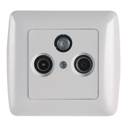 Priza TV+FM+SAT de trecere alba Scame