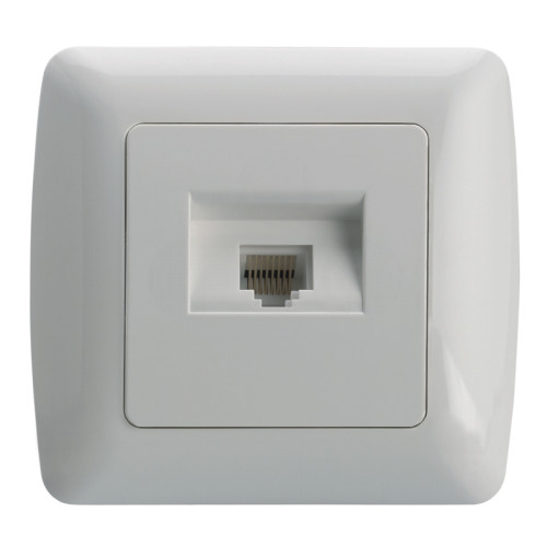 Priza telefon simpla RJ12 alba Scame