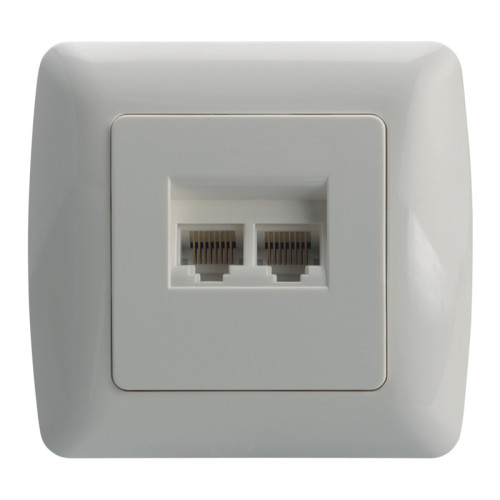 Priza date dubla RJ45 alba Scame