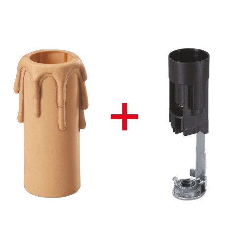 Kit Dulie neagra E14 si Suport tip lumanare Scame