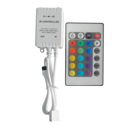 CONTROLER CU INFRAROSU LEDRGB 12V 6A 24 BUTOANE 99RGBCONTROL1