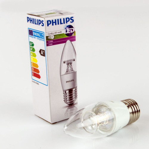 Bec LED lumanare 5,5W E27 2700K Philips
