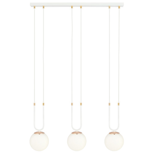 Lustra GLAM 3 WHITE/OPAL 1115/3 Emibig