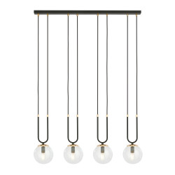 Lustra GLAM 4 BLACK/TRANSPARENT 1114/4 Emibig