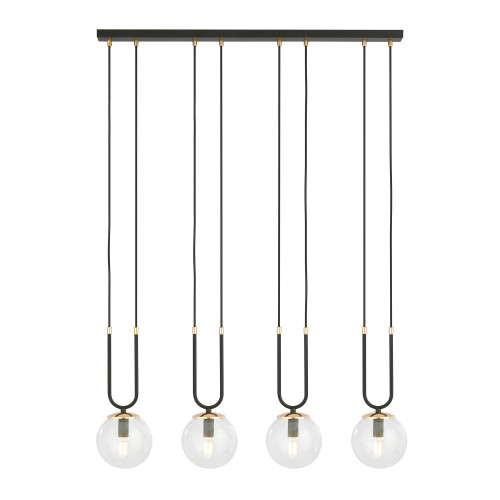 Lustra GLAM 4 BLACK/TRANSPARENT 1114/4 Emibig