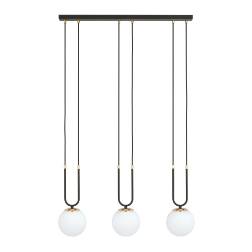 Lustra GLAM 3 BLACK/OPAL 1112/3 Emibig