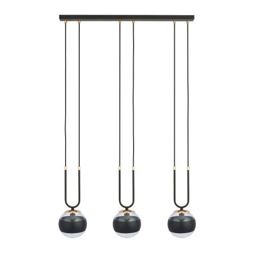 Lustra GLAM 3 BLACK/STRIPE 1113/3 Emibig