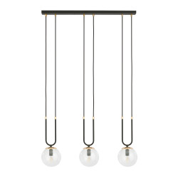 Lustra GLAM 3 BLACK/TRANSPARENT 1114/3 Emibig