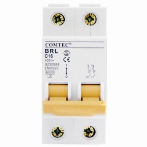 Siguranta automata bipolara 2P 25A BRL 6kA (MCB) Curba C Comtec