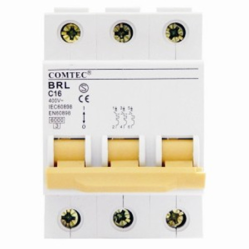 Siguranta automata tripolara 3P 6A BRL 6kA (MCB) Curba C Comtec