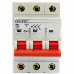 Siguranta automata tripolara 3P 6A HCB 10kA (MCB) Curba C Comtec